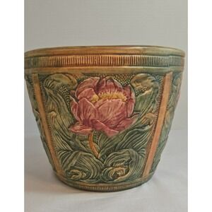 Weller Pottery Peony Jardiniere Flemish 9"x7.5"